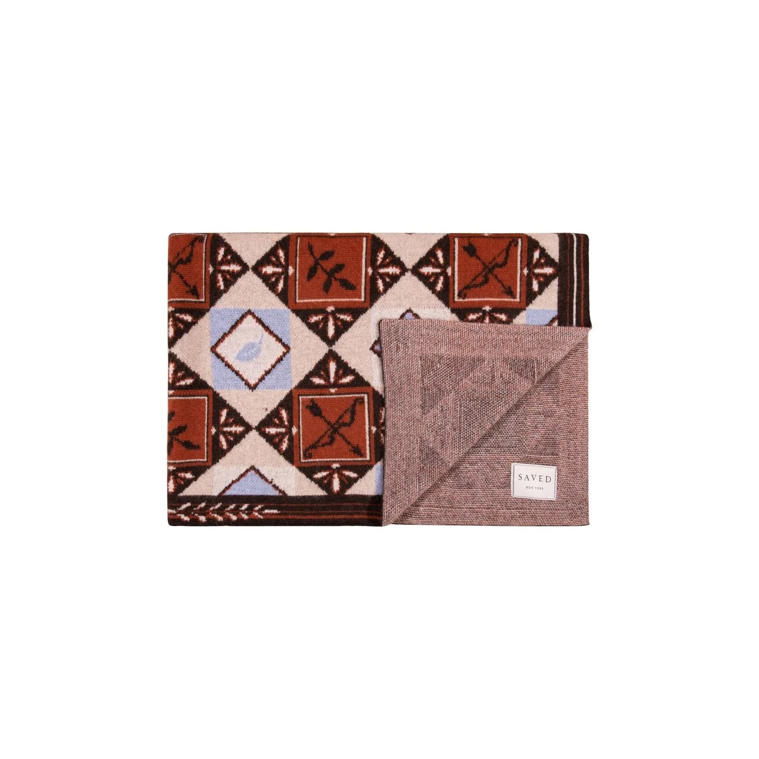 SAVED NY x Lukas the Illustrator "Leaping Fox" cashmere blanket