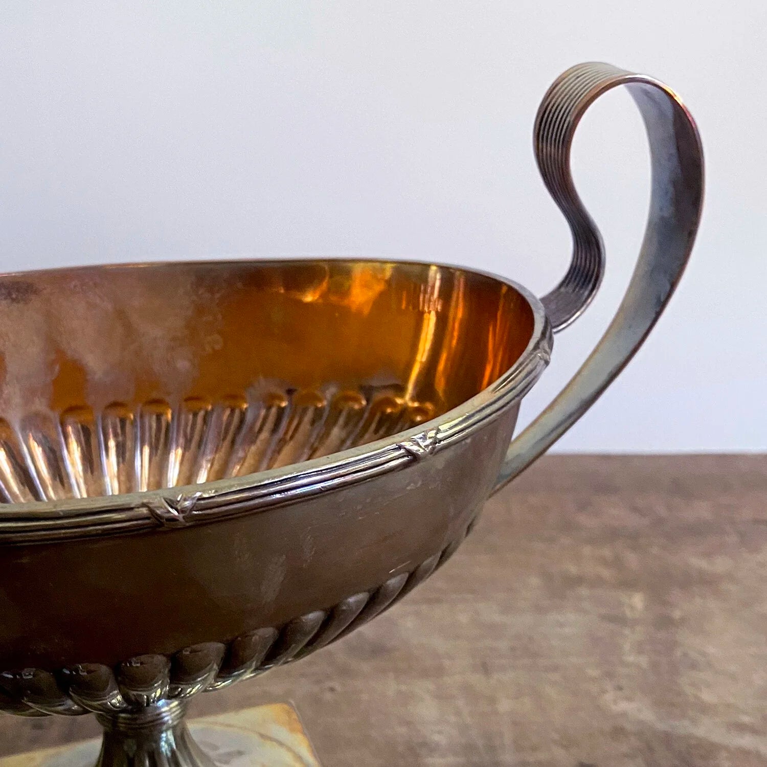 EDWARDIAN GILT ALPACA SILVER CENTERPIECE