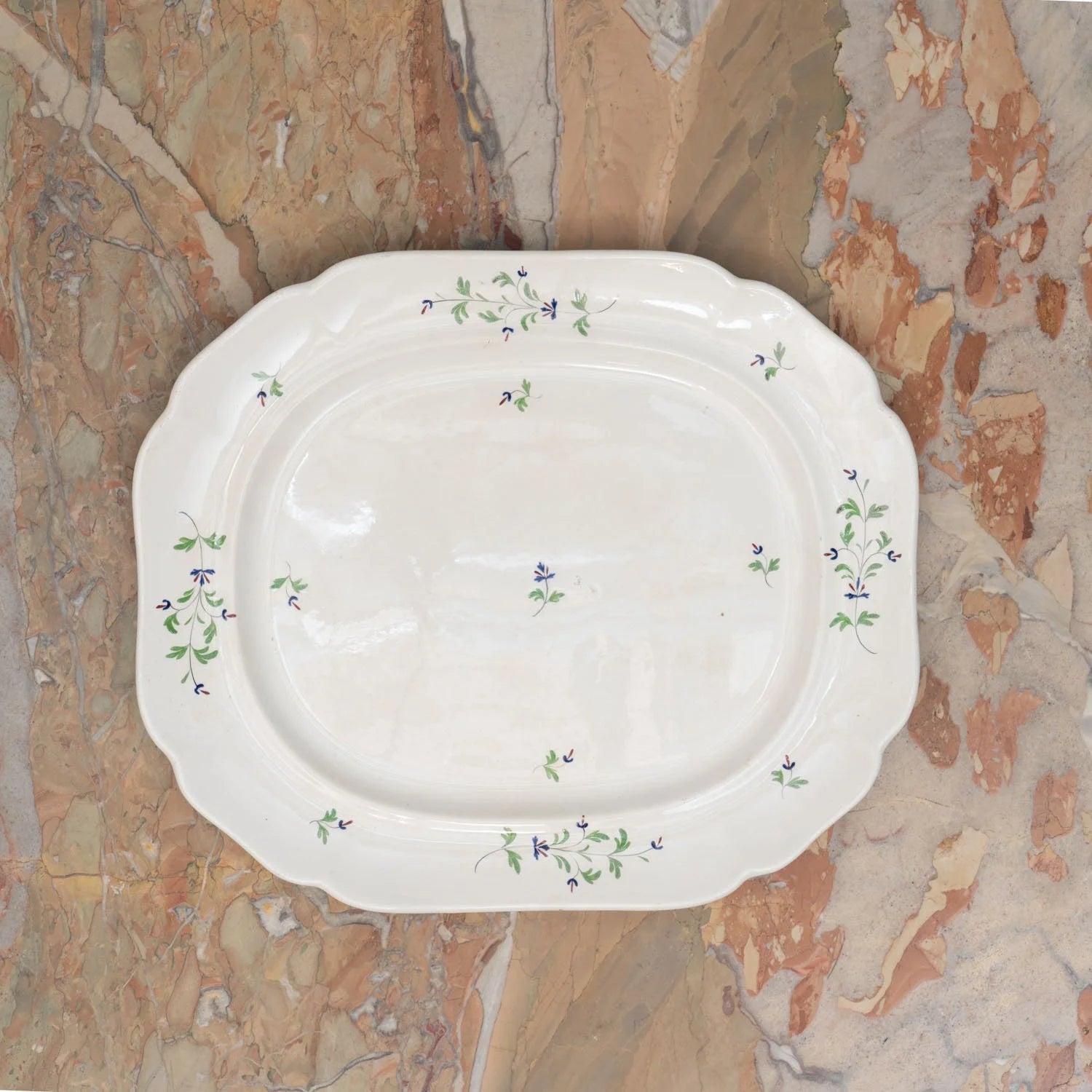 ANTIQUE PAIR OF HAND PAINTED PLATTERS