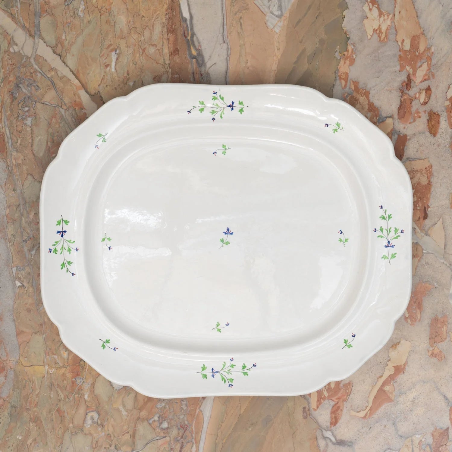 ANTIQUE PAIR OF HAND PAINTED PLATTERS