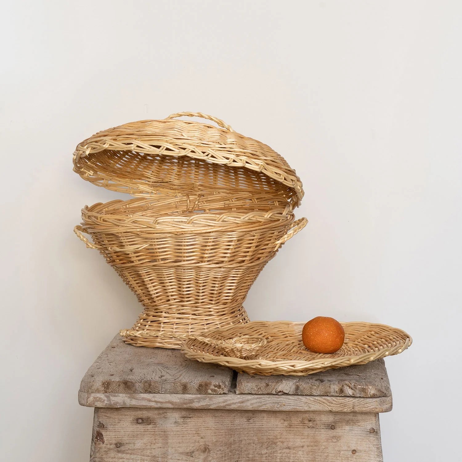 CASA LOPEZ RATTAN PLATTER, LADLE AND TUREEN SCULPTURE