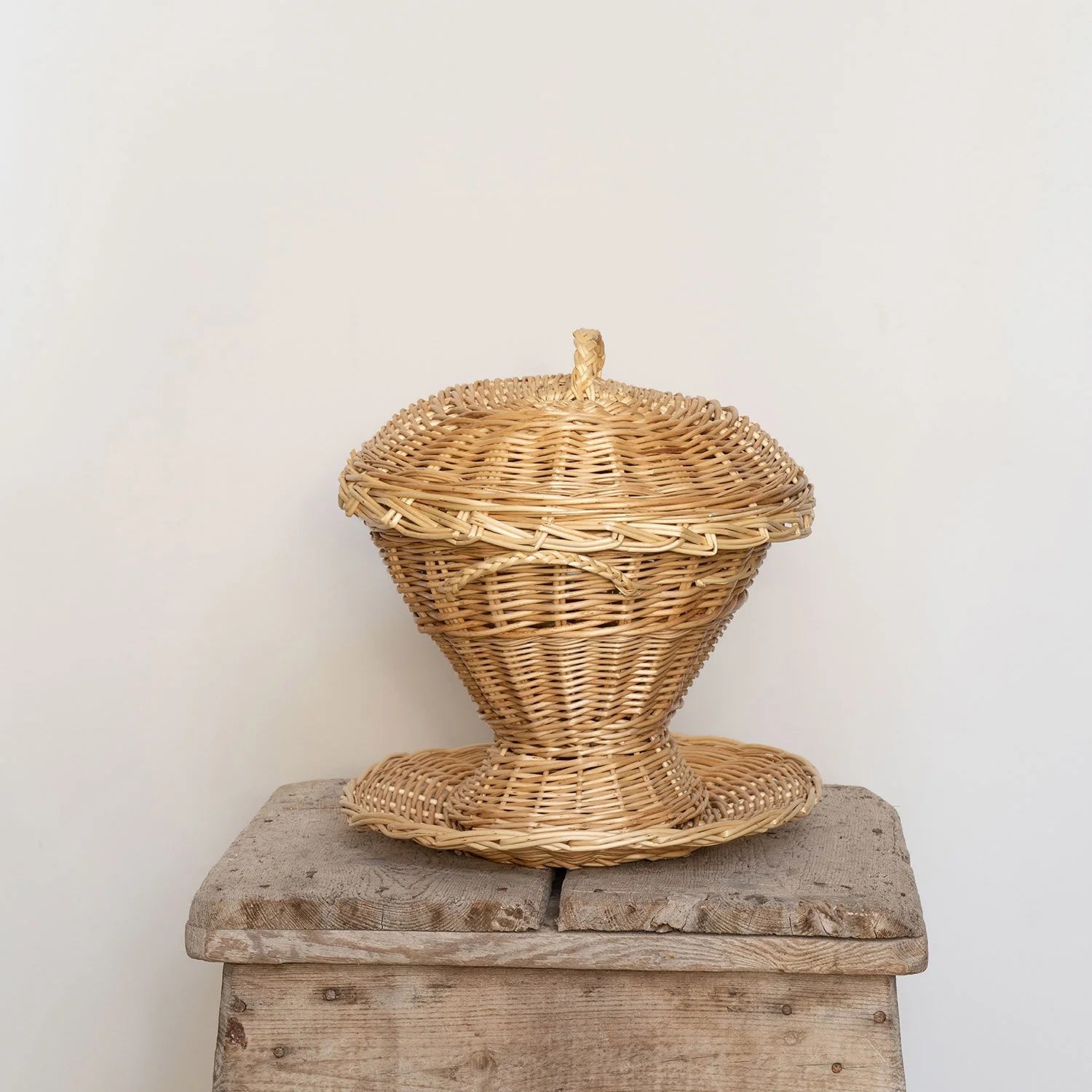 CASA LOPEZ RATTAN PLATTER, LADLE AND TUREEN SCULPTURE