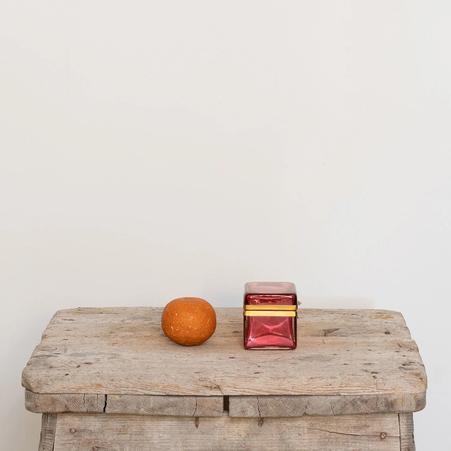 FRENCH CRANBERRY GLASS BOX