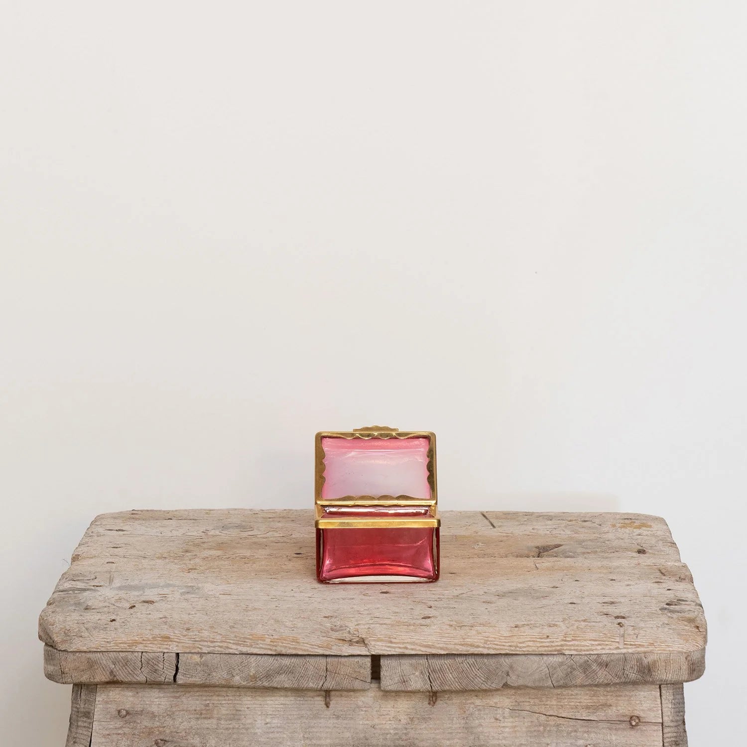 FRENCH CRANBERRY GLASS BOX