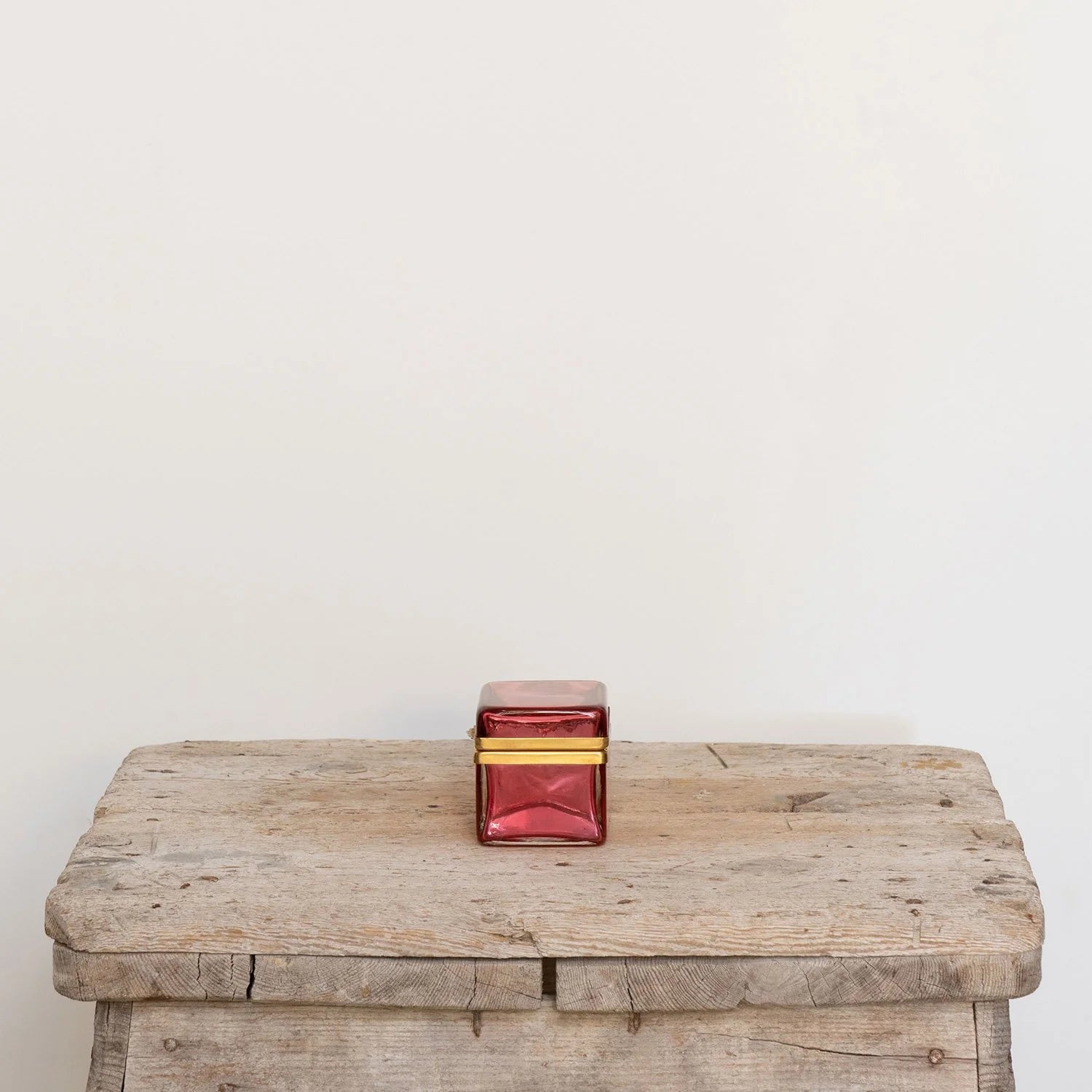 FRENCH CRANBERRY GLASS BOX