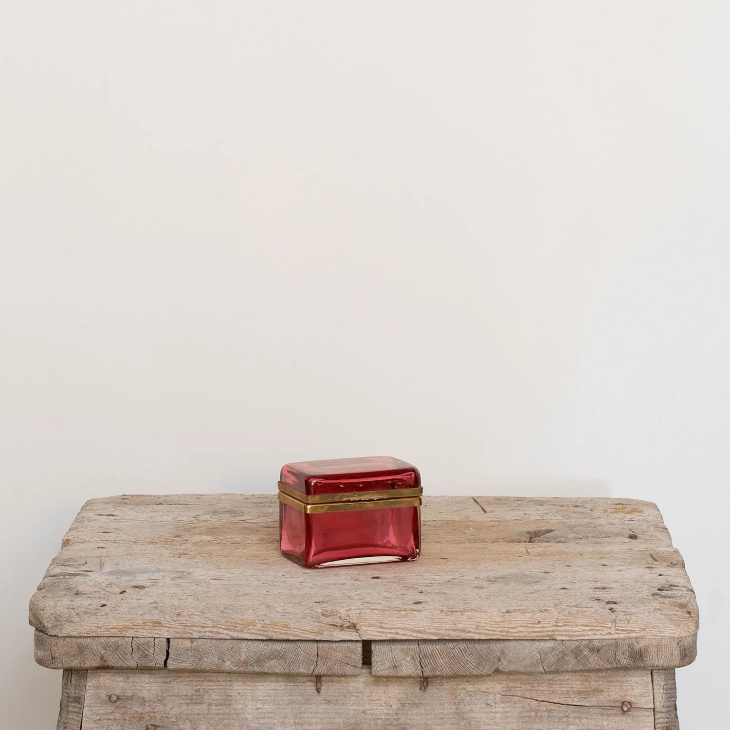 FRENCH CRANBERRY GLASS BOX