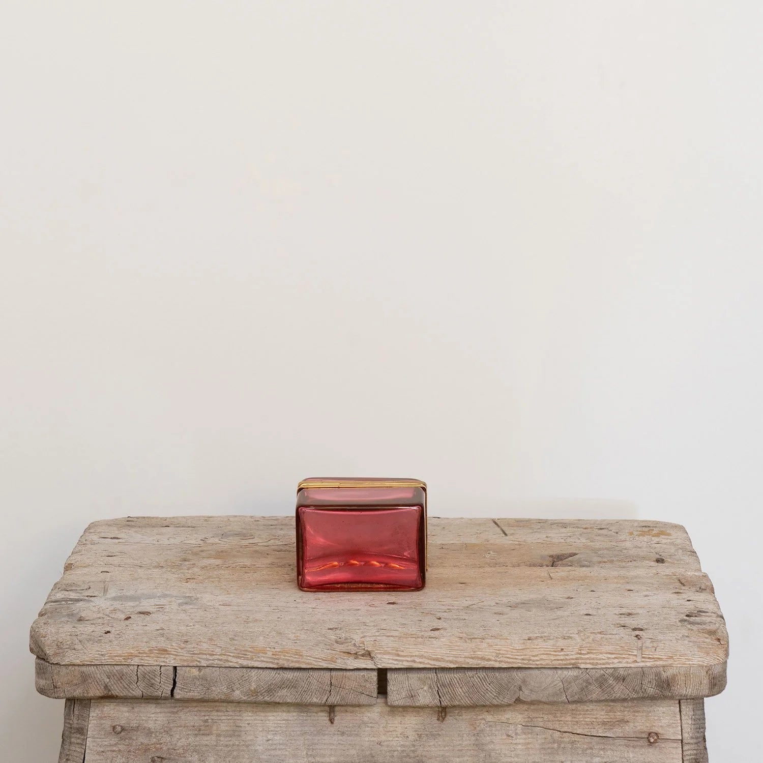 FRENCH CRANBERRY GLASS BOX