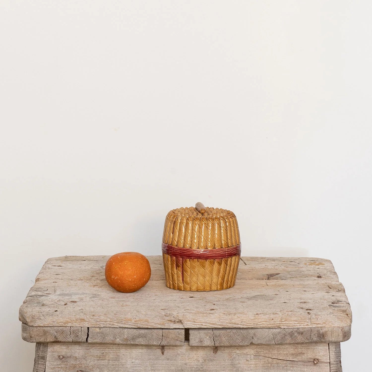 SWEDISH MAJOLICA CIGAR FORM JAR