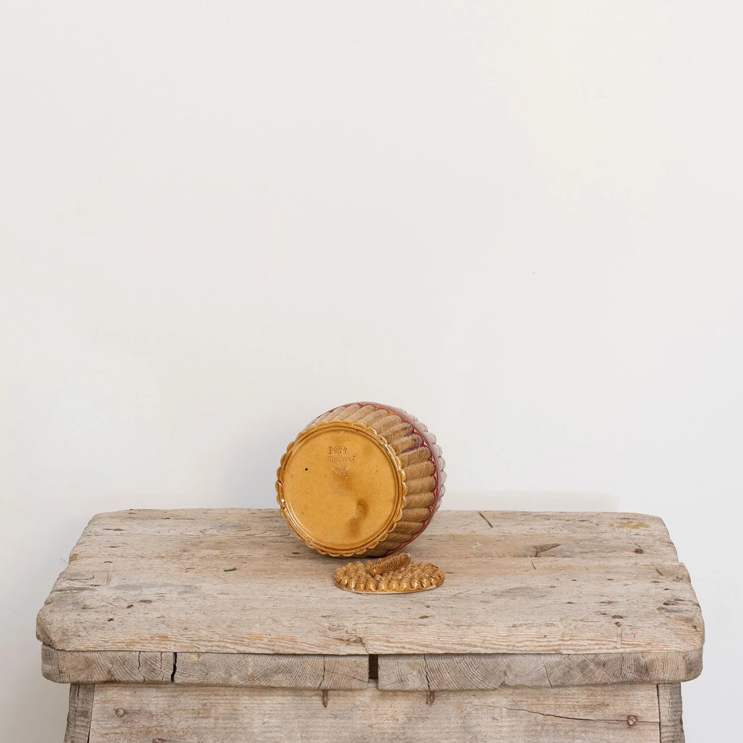 SWEDISH MAJOLICA CIGAR FORM JAR