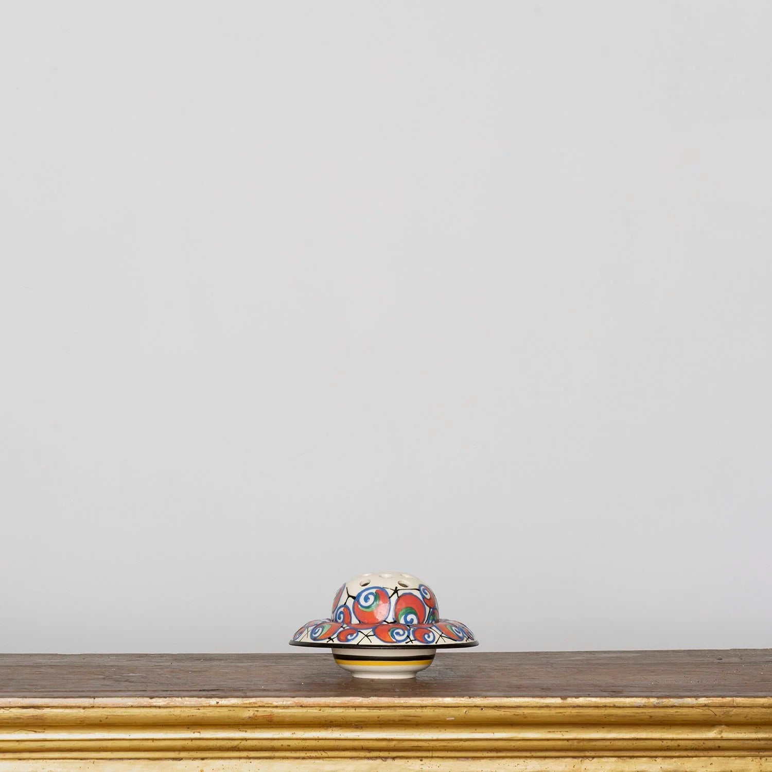 SECESSIONIST ART POTTERY CENTERPIECE WITH FROG