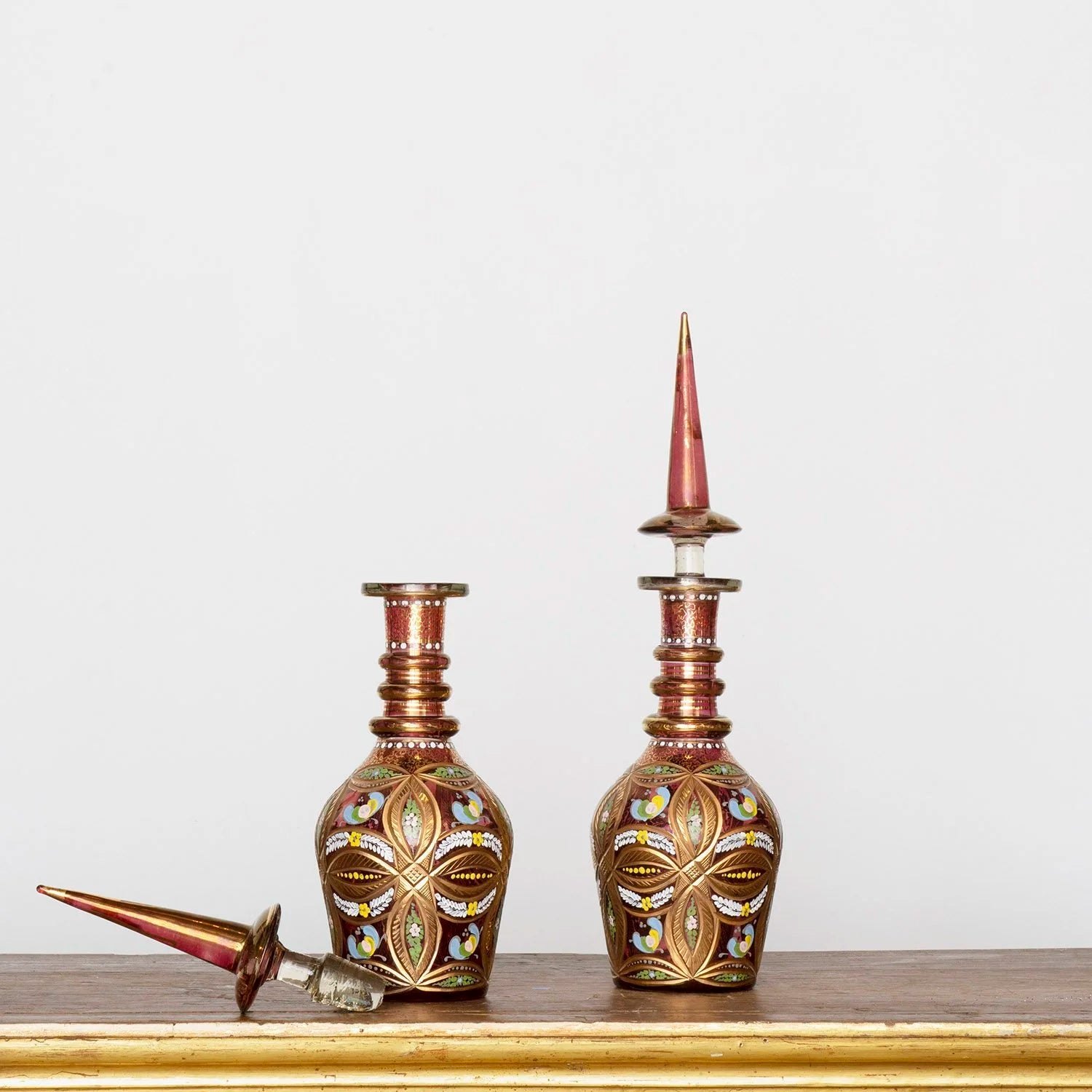 PAIR OF ANTIQUE PERFUME BOTTLES