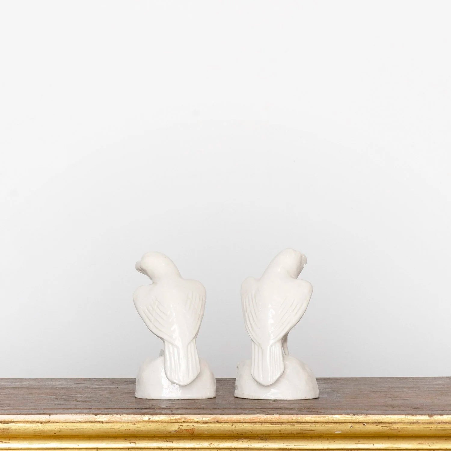 PAIR OF BLANC DE CHINE PARROTS