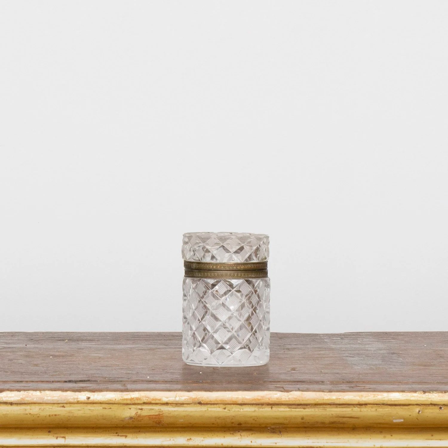 CRYSTAL LIDDED JAR