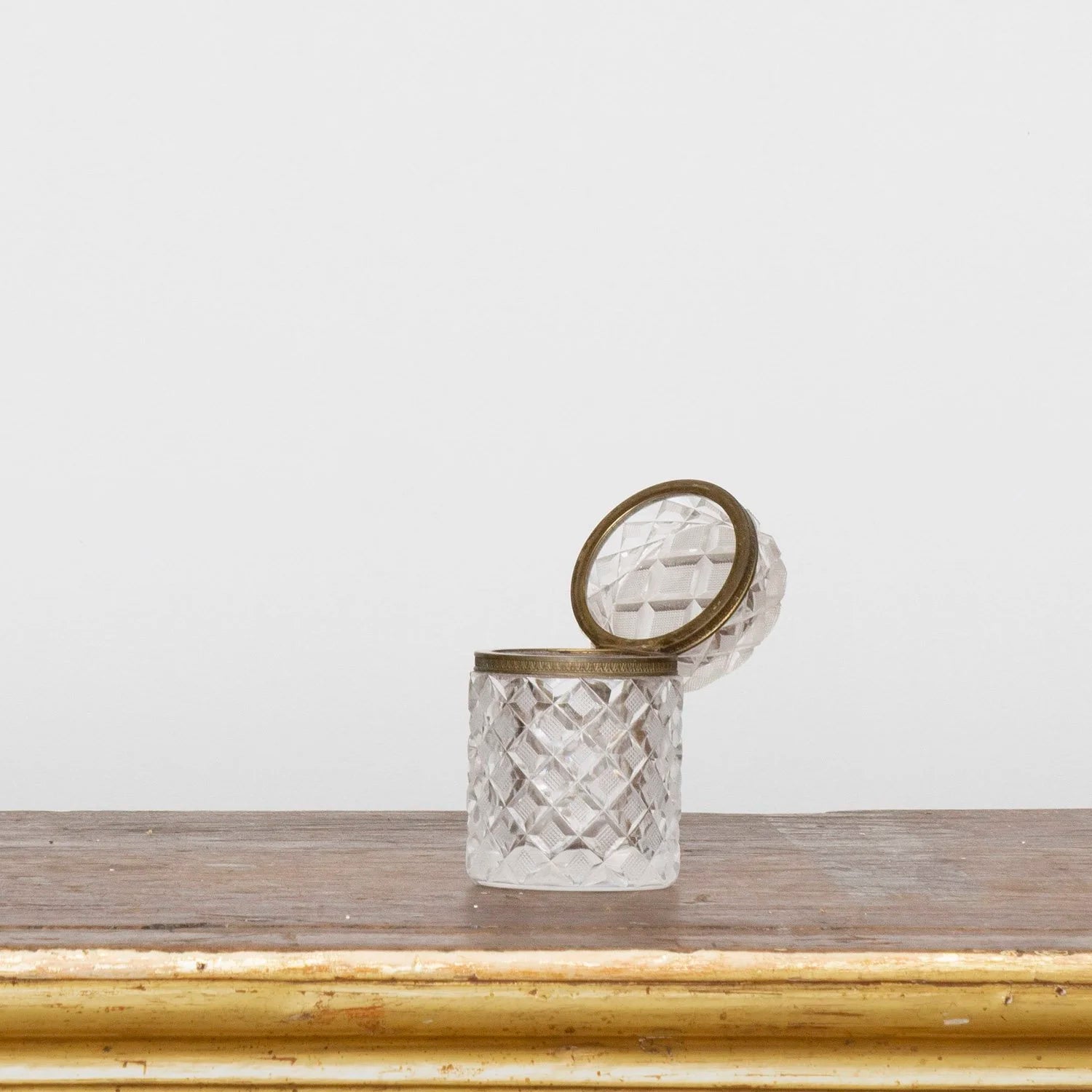 CRYSTAL LIDDED JAR