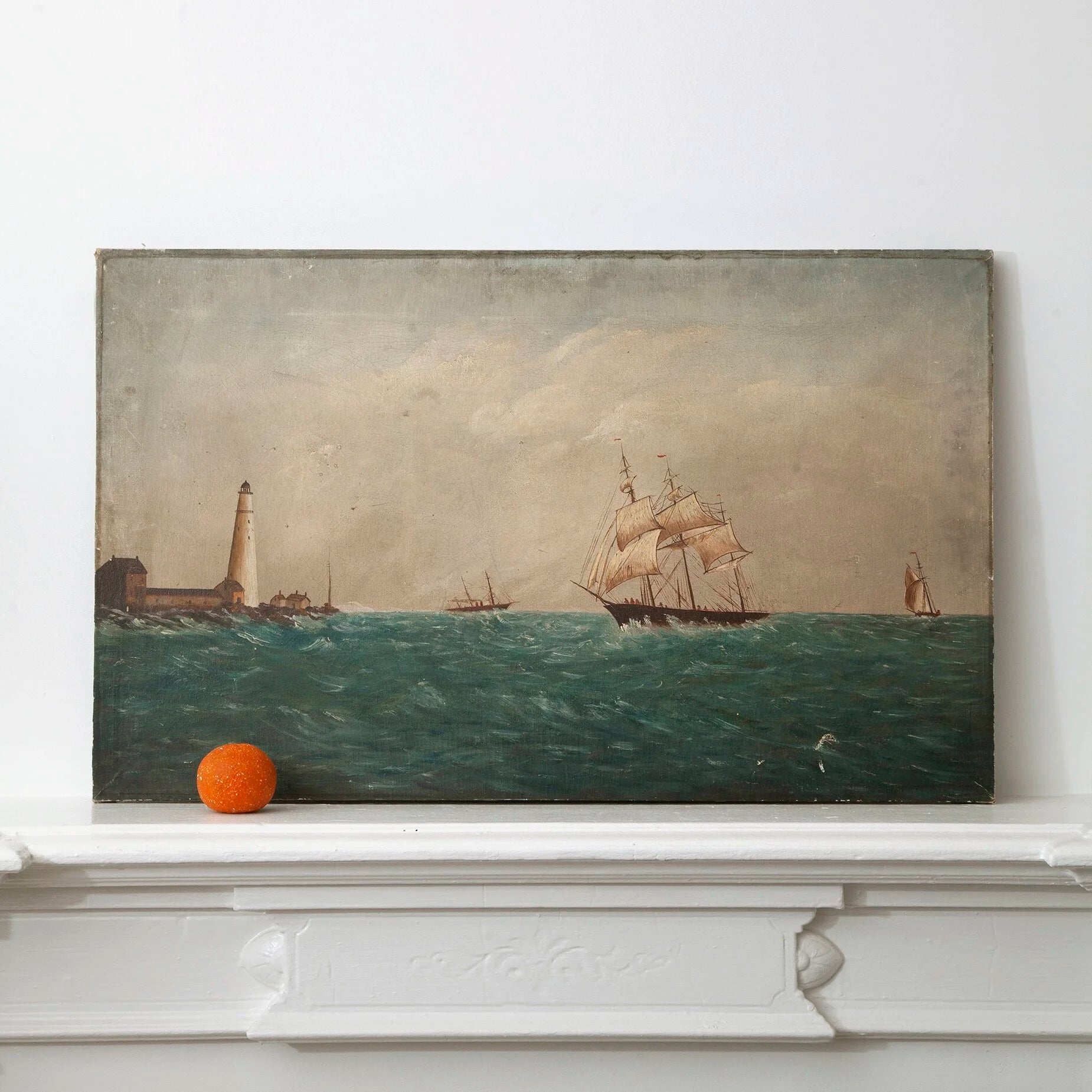 SEASCAPE WITH LIGHTHOUSE AND SHIPS