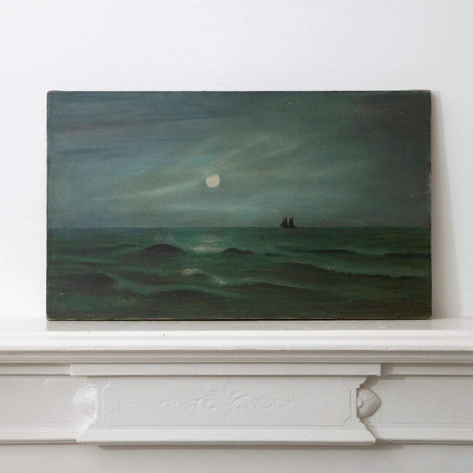 NIGHT SEASCAPE WITH SHIP