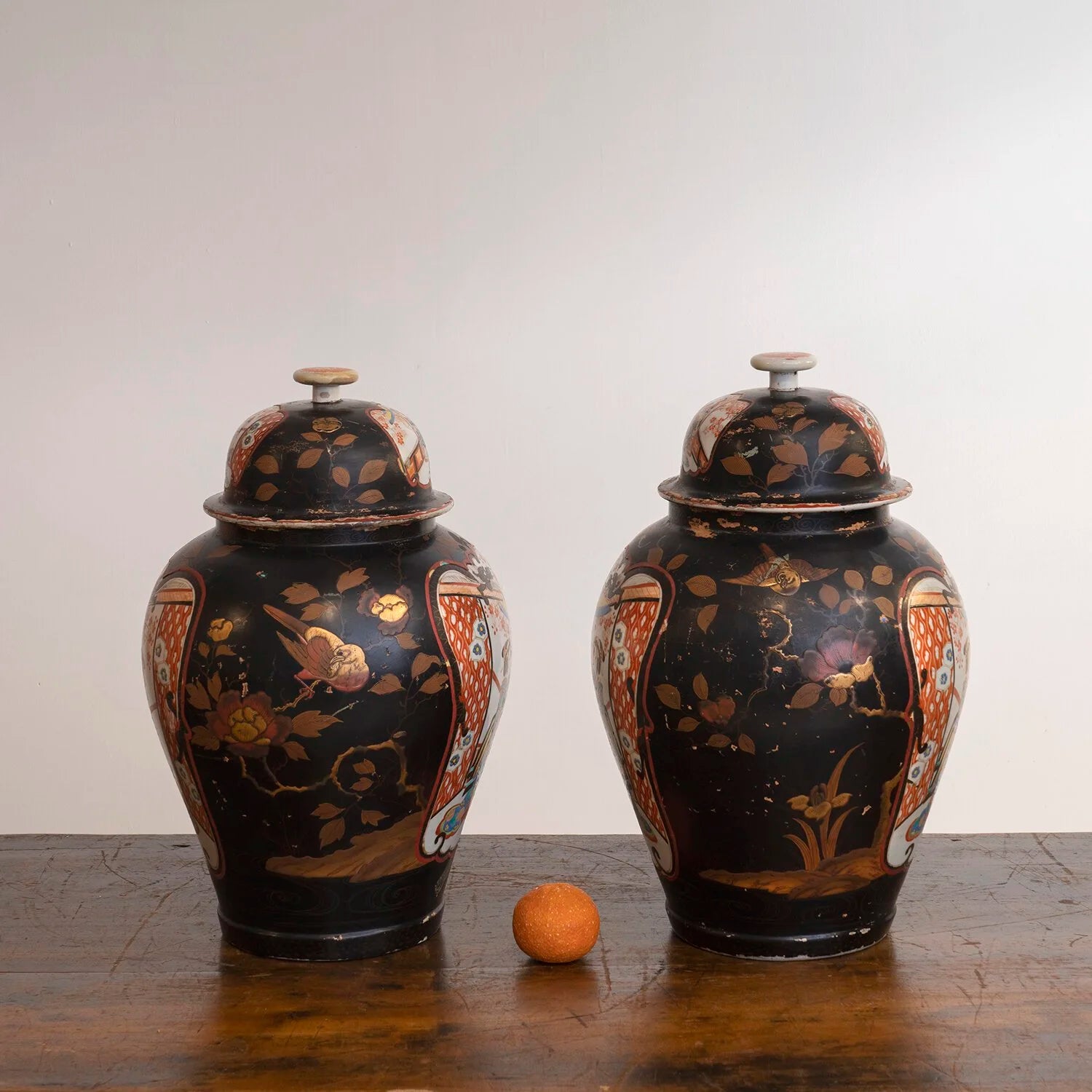 PAIR OF IMARI GINGER JARS