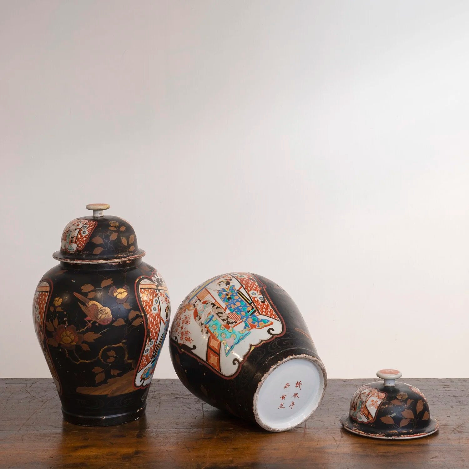 PAIR OF IMARI GINGER JARS