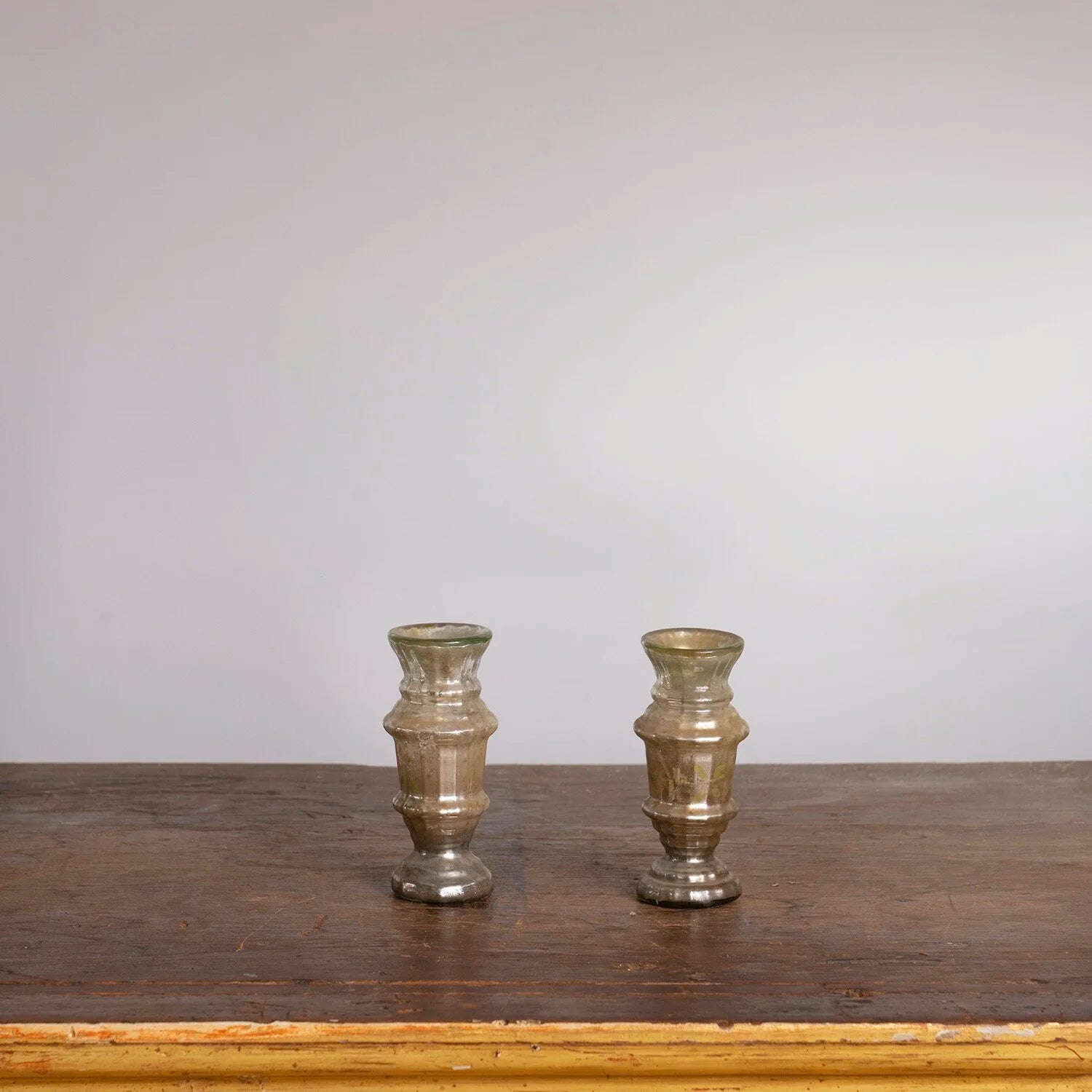 PAIR OF SILVER MERCURY GLASS