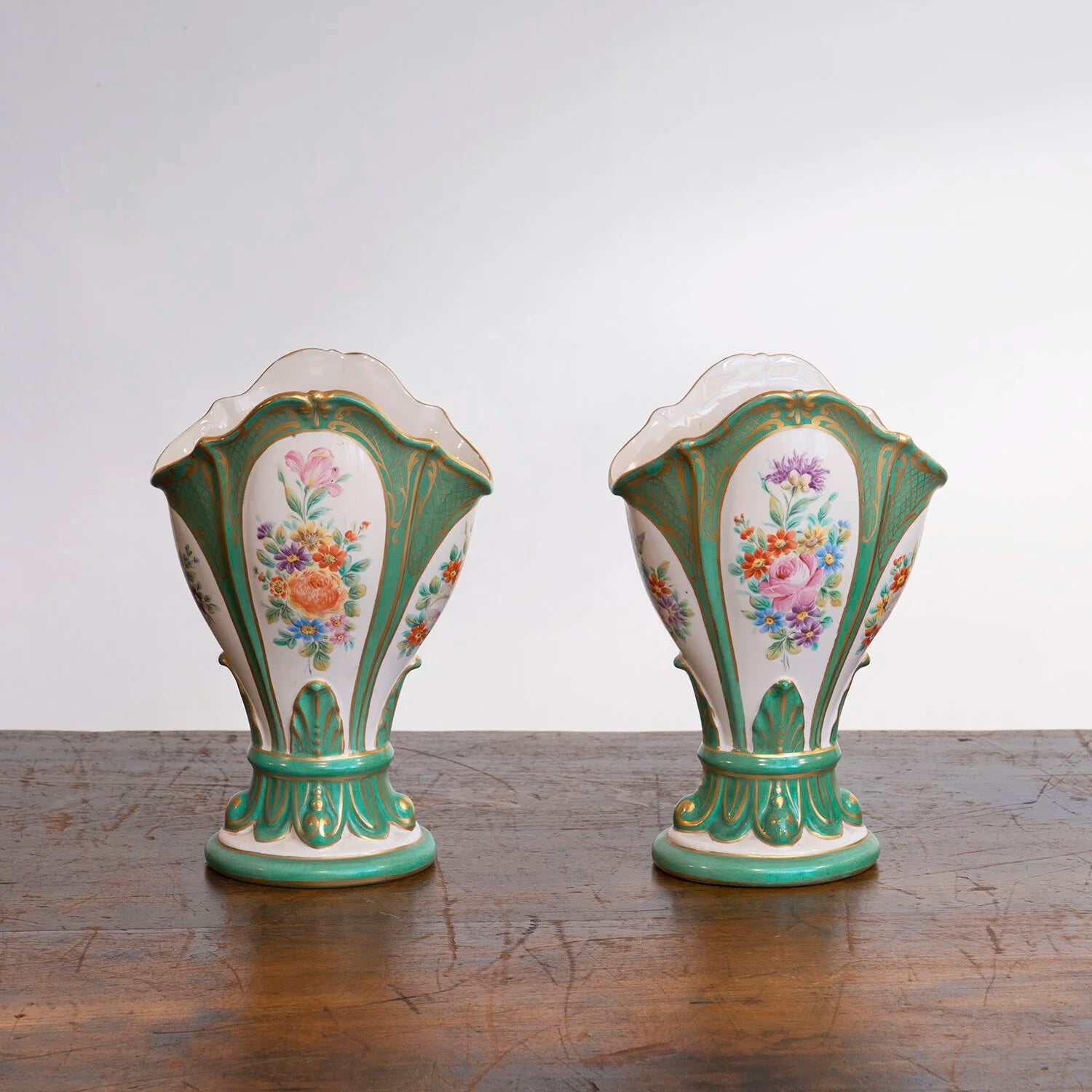 PAIR OF VICTORIAN STYLE FLARE VASES