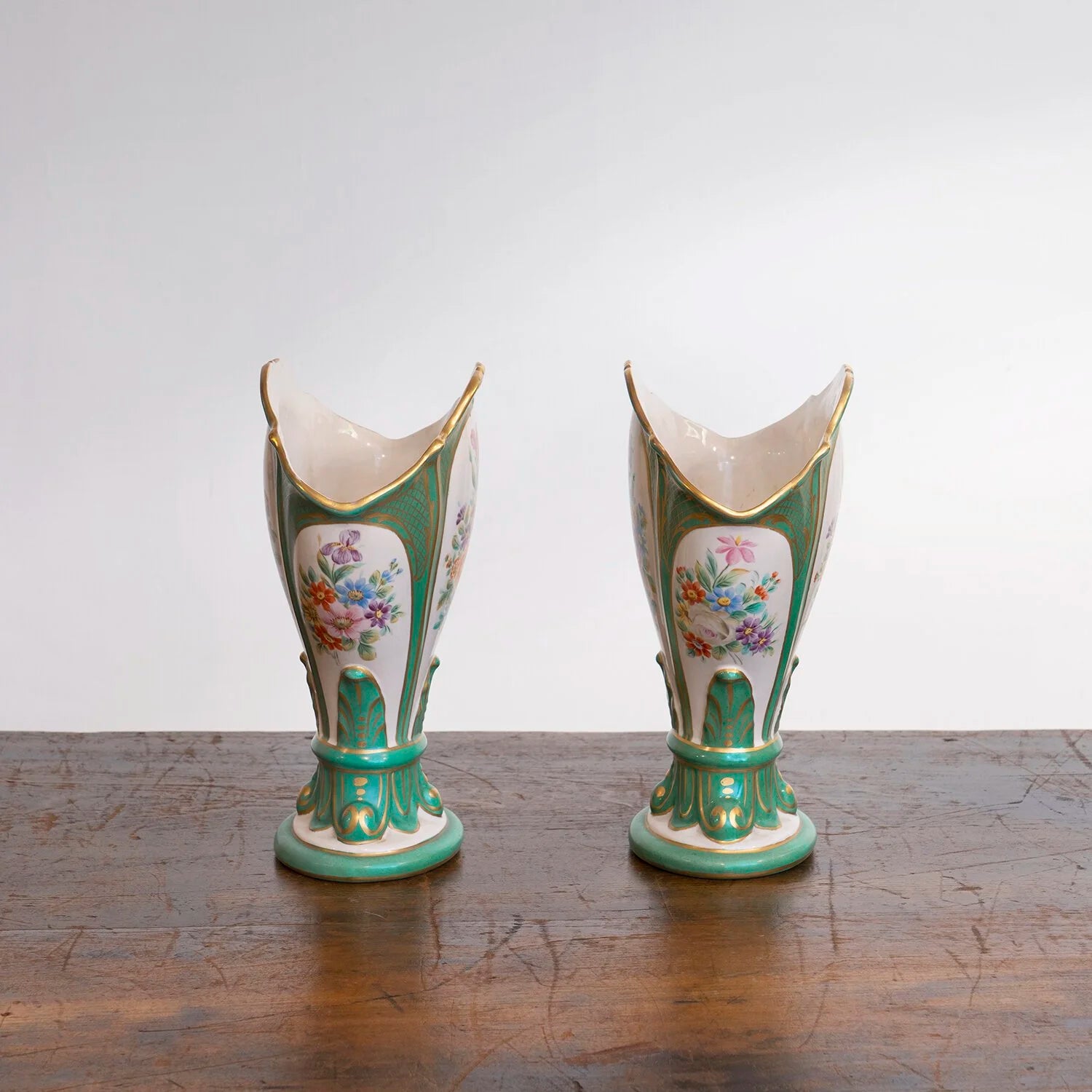 PAIR OF VICTORIAN STYLE FLARE VASES