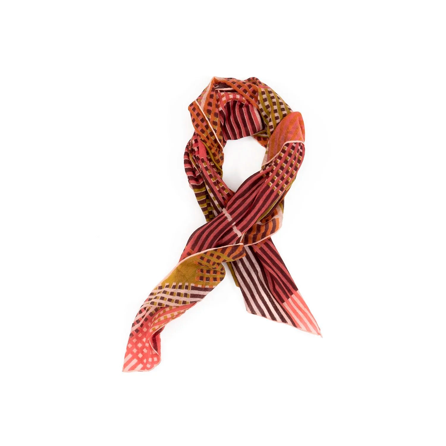 PLAID CHECK BUBBLEGUM SCARF