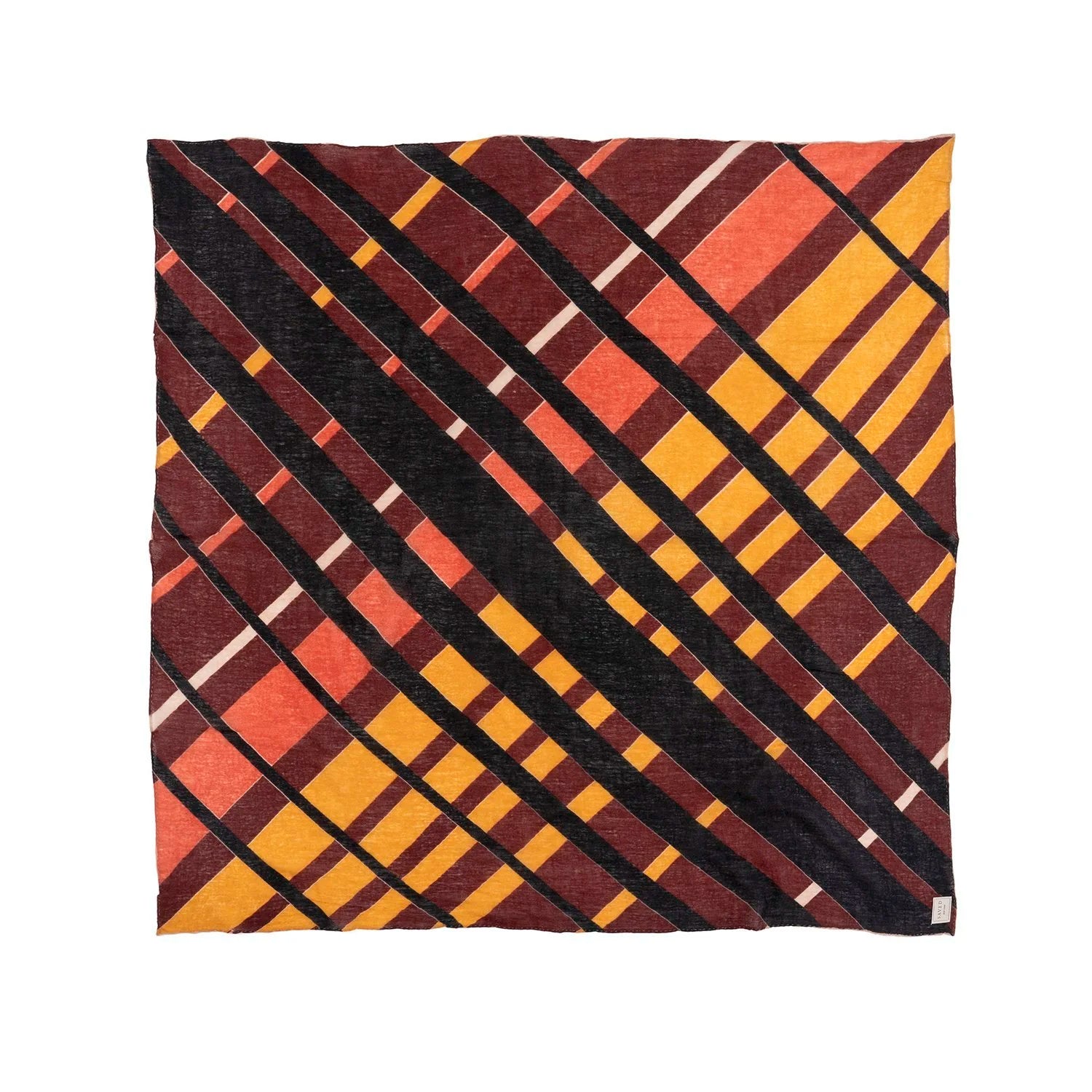 OPEN PLAID PLUM SCARF