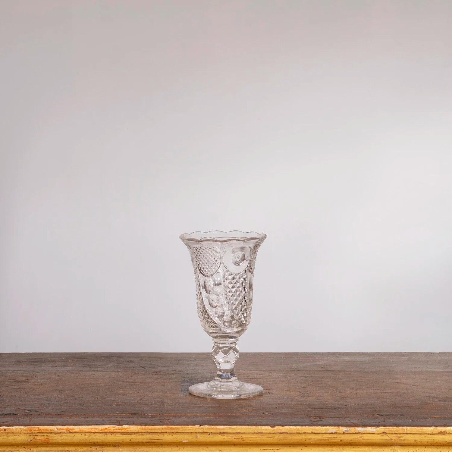 PRESSED GLASS CELERY VASE - E