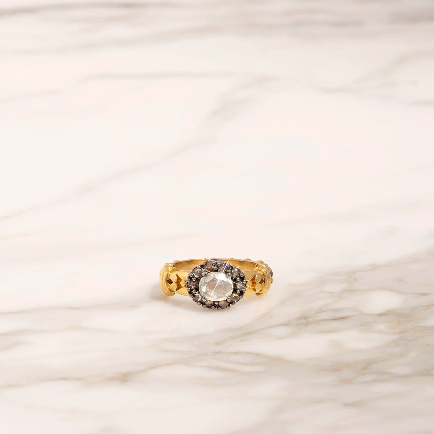 ROSE CUT MONZONITE RING