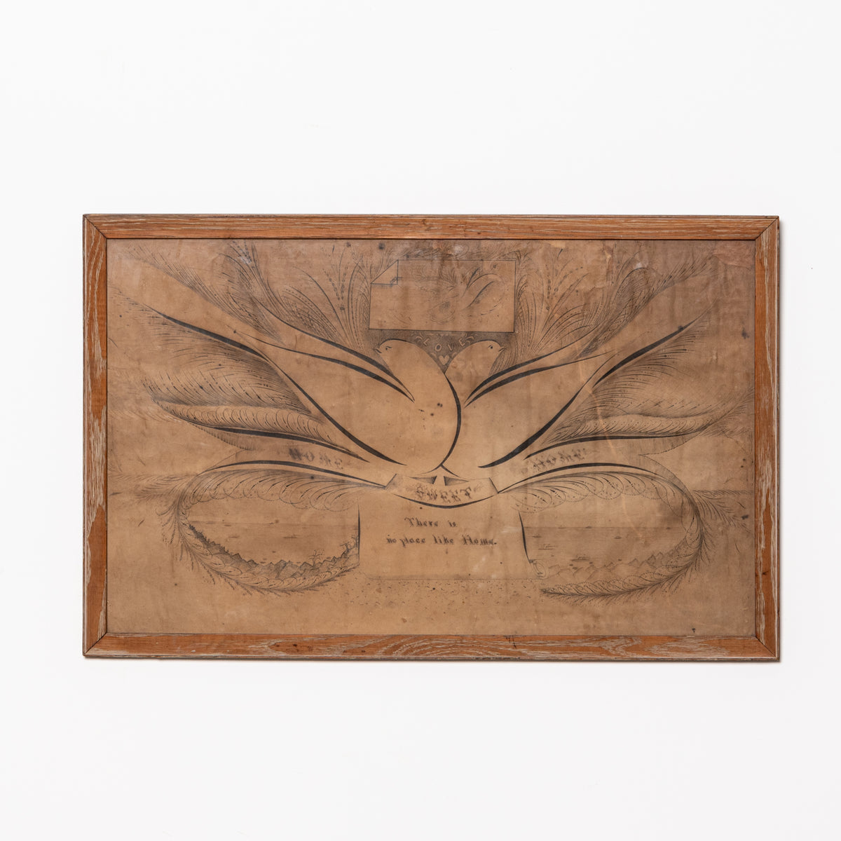 19TH-CENTURY AMERICAN "HOME SWEET HOME" CALLIGRAPHY DRAWING