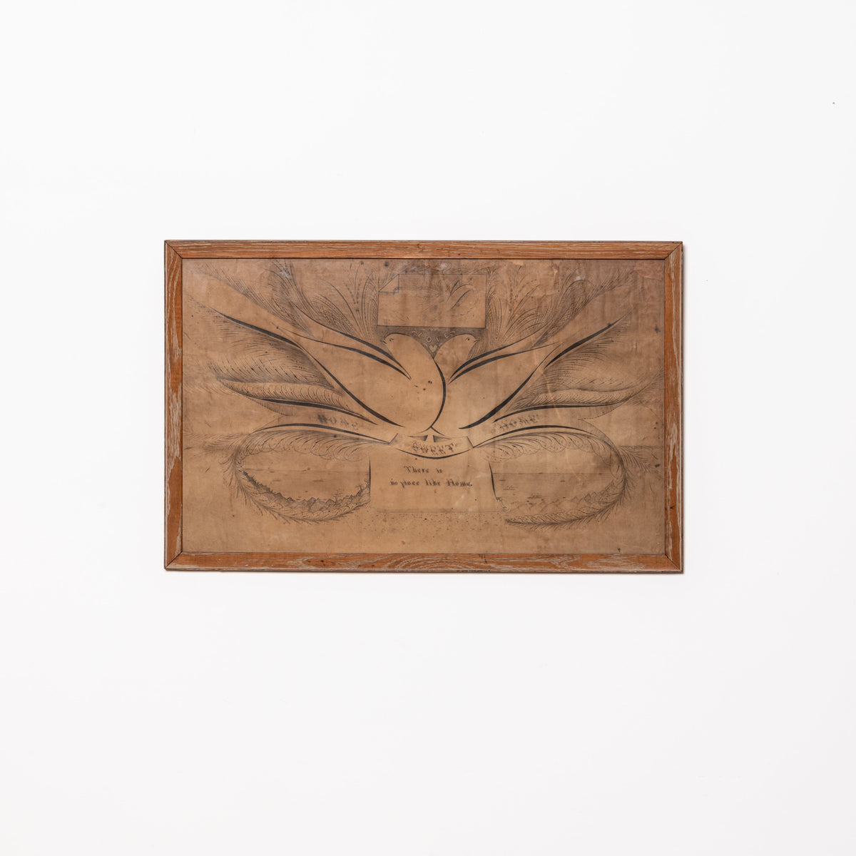 19TH-CENTURY AMERICAN "HOME SWEET HOME" CALLIGRAPHY DRAWING