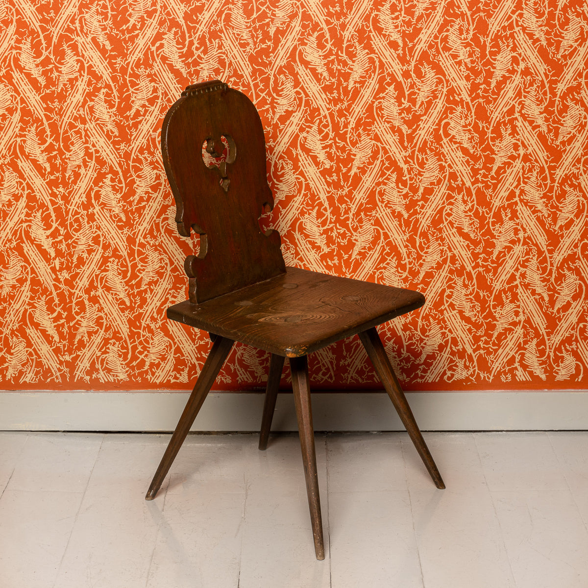 19TH-CENTURY GERMAN FOLK ART BREADBOARD STABELLE CHAIR
