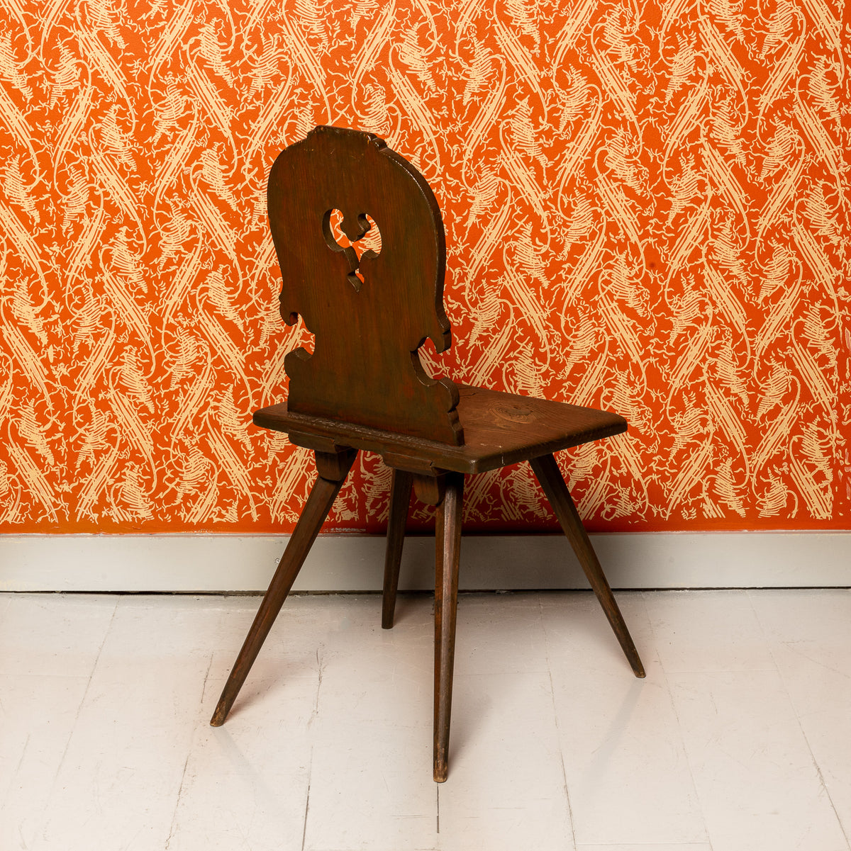 19TH-CENTURY GERMAN FOLK ART BREADBOARD STABELLE CHAIR