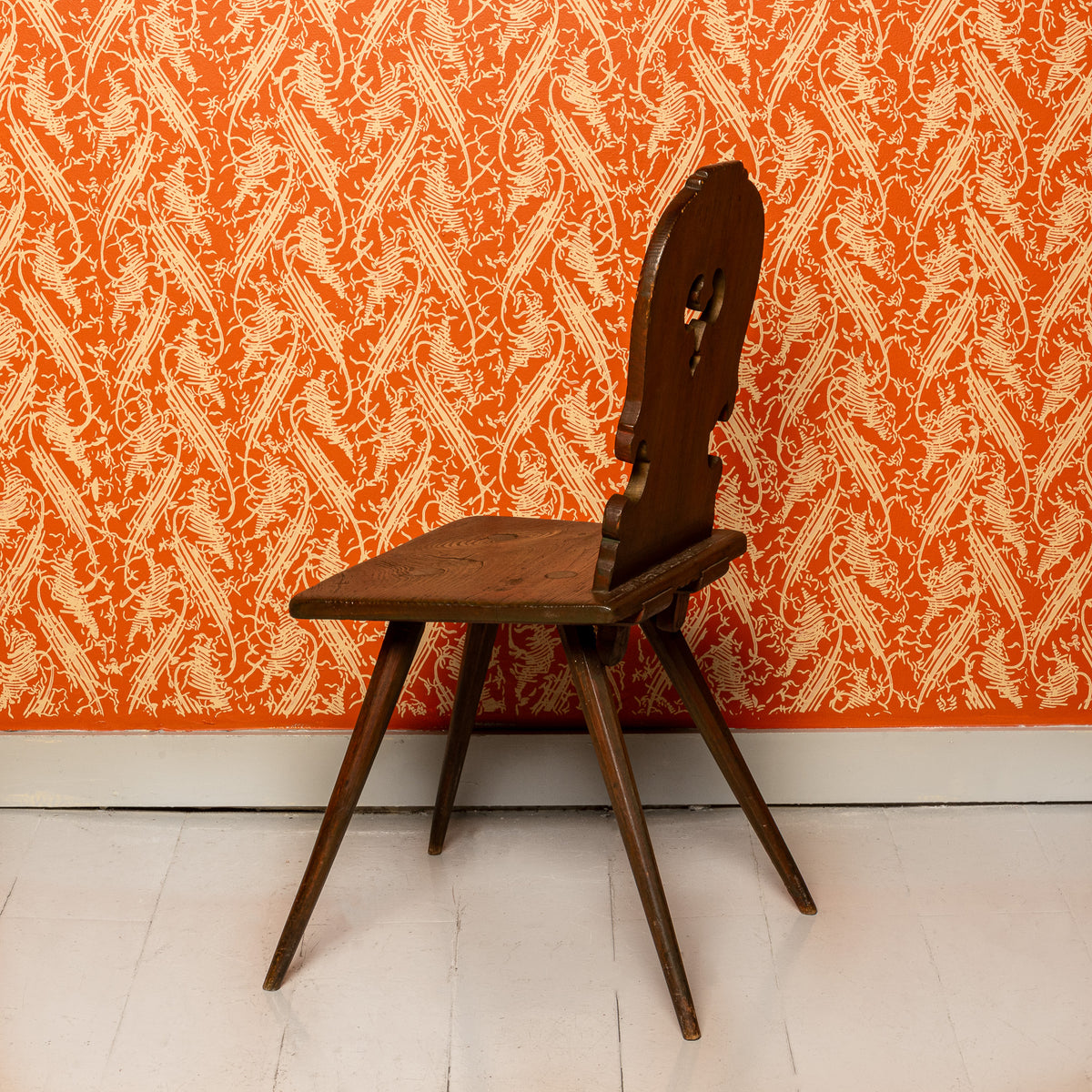 19TH-CENTURY GERMAN FOLK ART BREADBOARD STABELLE CHAIR