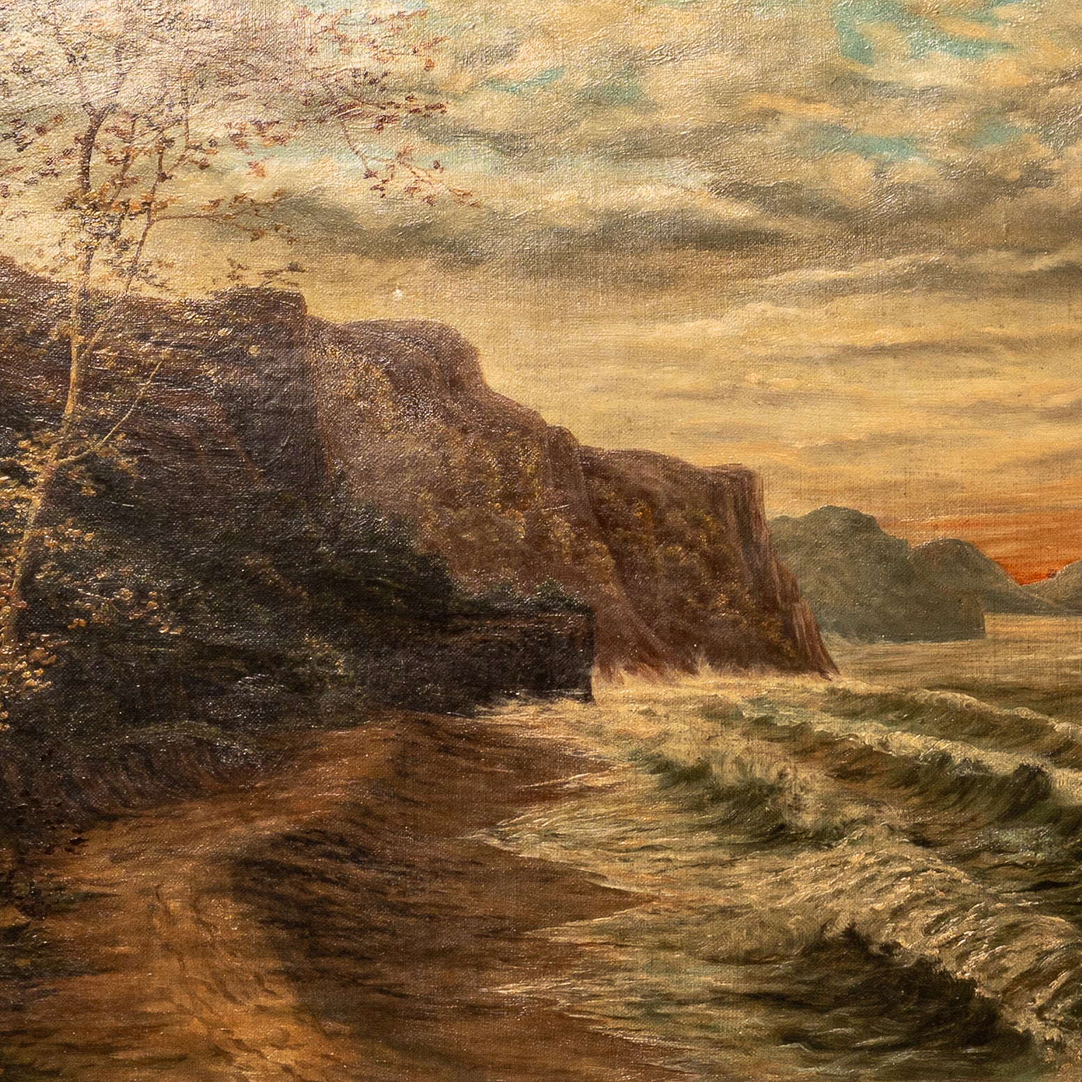 19TH-CENTURY AMERICAN SCHOOL COASTAL LANDSCAPE, OIL ON CANVAS
