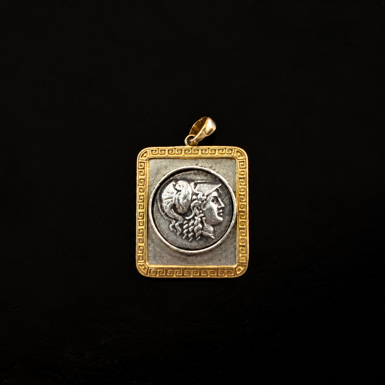 ANCIENT GREEK COIN PENDANT IN 18K GOLD MOUNT