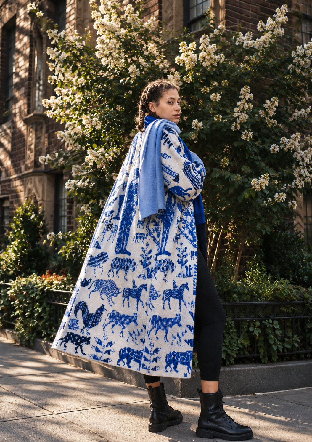 "APPLIQUE COVERLET" AMERICANA CASHMERE CARDIGAN ROBE [2 COLORS]