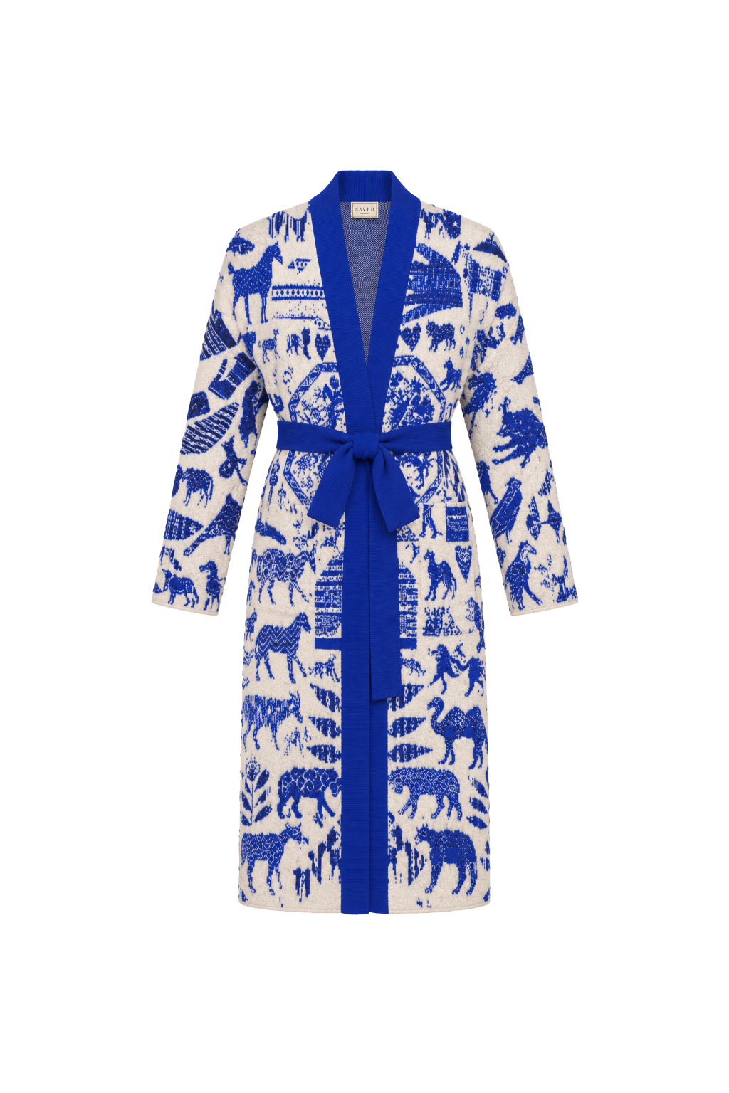 "APPLIQUE COVERLET" AMERICANA CASHMERE CARDIGAN ROBE [2 COLORS]