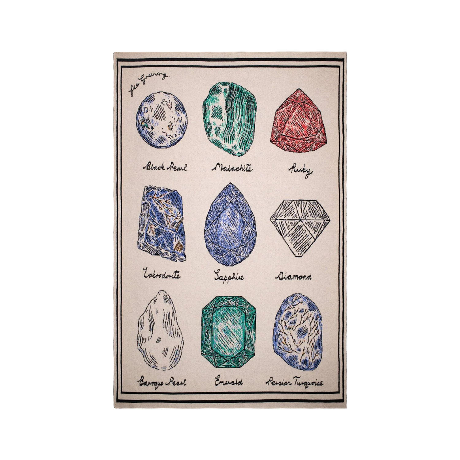 SAVED NY X FEE GREENING "GEM STONES" CASHMERE THROW