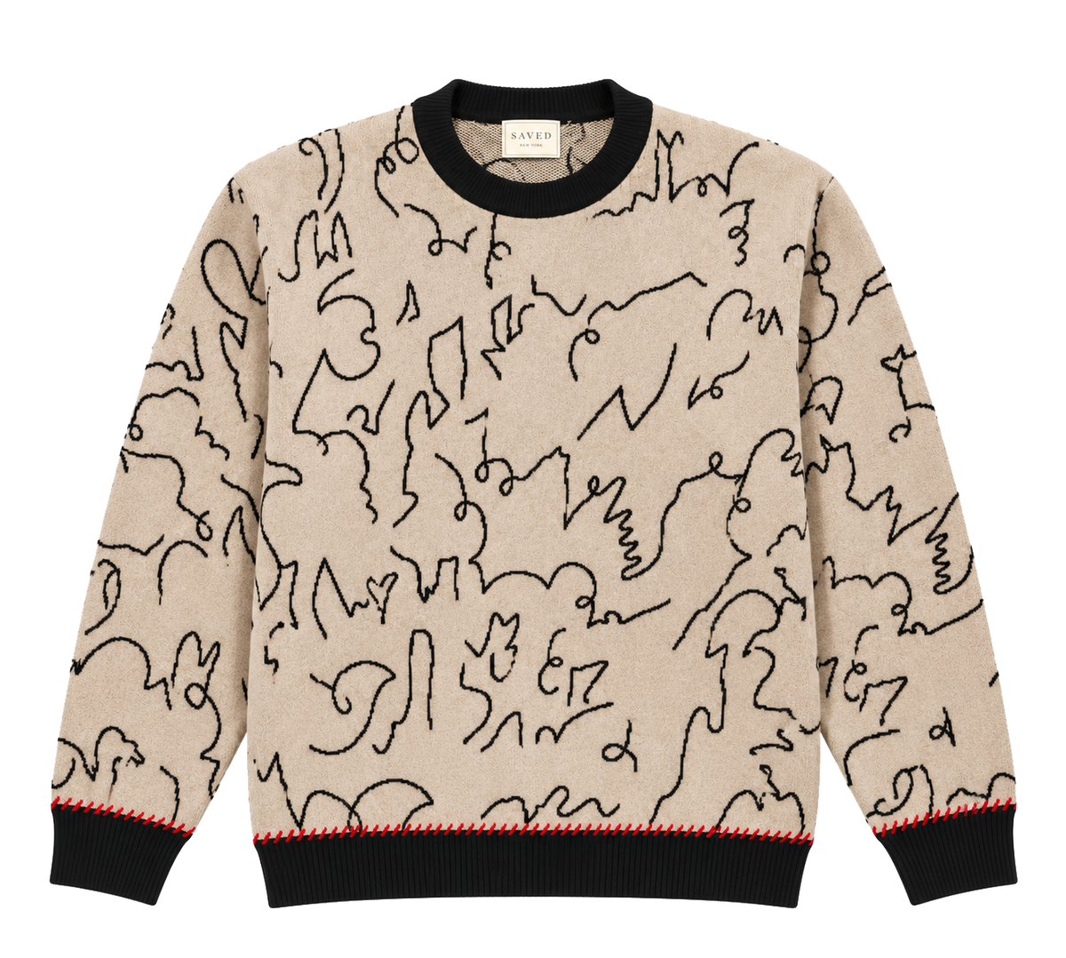"MODERN CALLIGRAPHY" CALLIGRAM REVERSIBLE UNISEX CASHMERE SWEATER