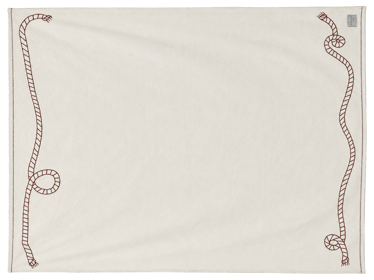 "MARINERS ROPE" EMBROIDERED CASHMERE BLANKET (2026) BY SEAN McNANNEY