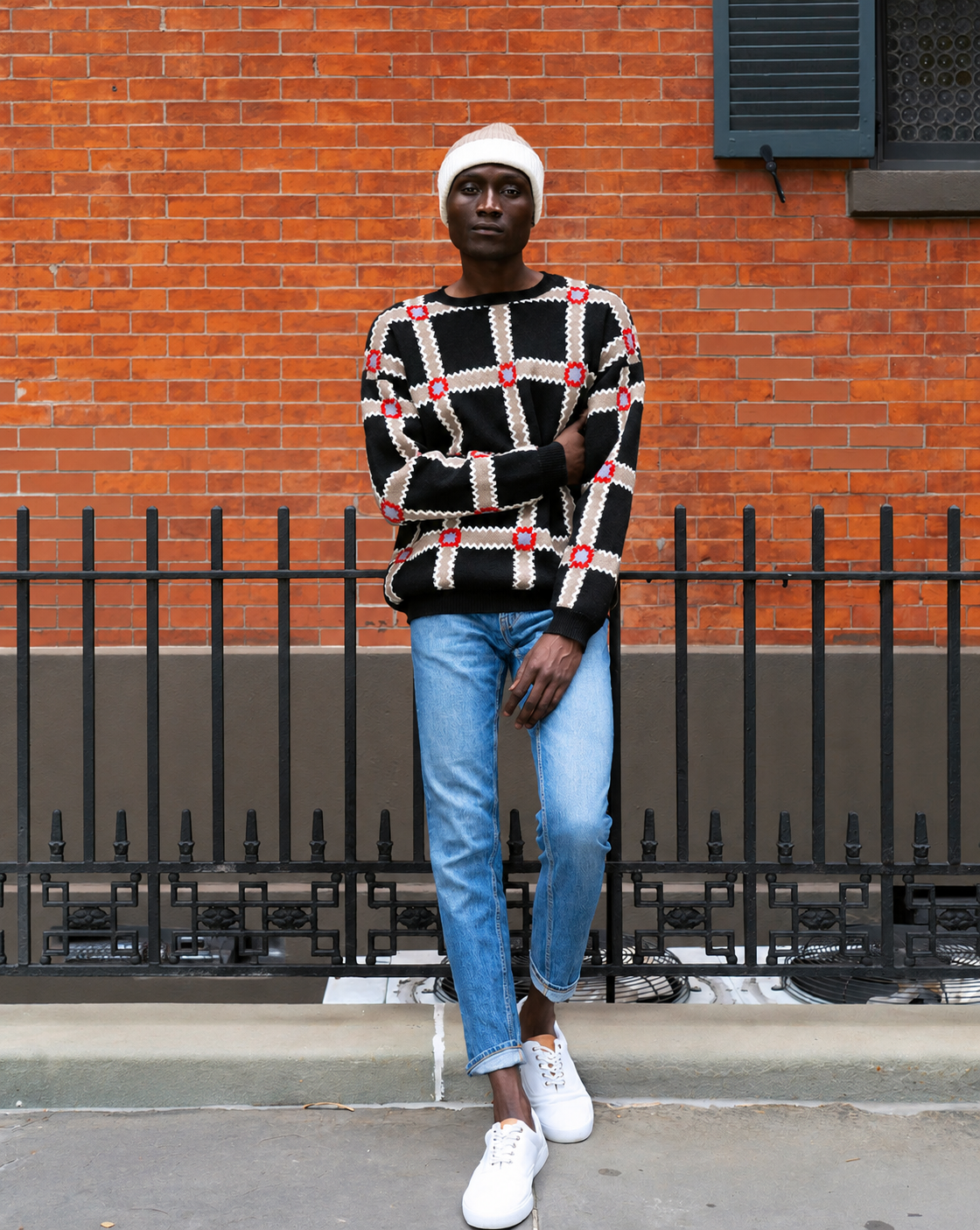 "PATCHWORK QUILT" UNISEX CASHMERE SWEATER