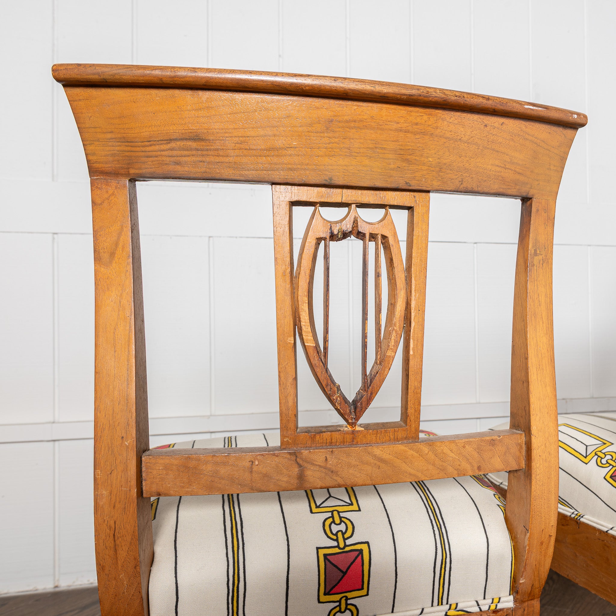 SET OF FOUR 19TH-CENTURY FRENCH DINING CHAIRS UPHOLSTERED IN SAVED New York x DNR FABRIC