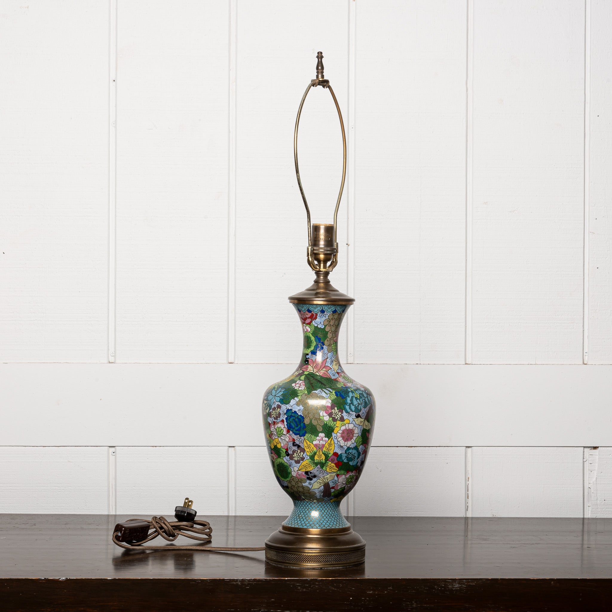 EARLY 20TH-CENTURY JAPANESE CLOISONNÉ VASE MOUNTED LAMP