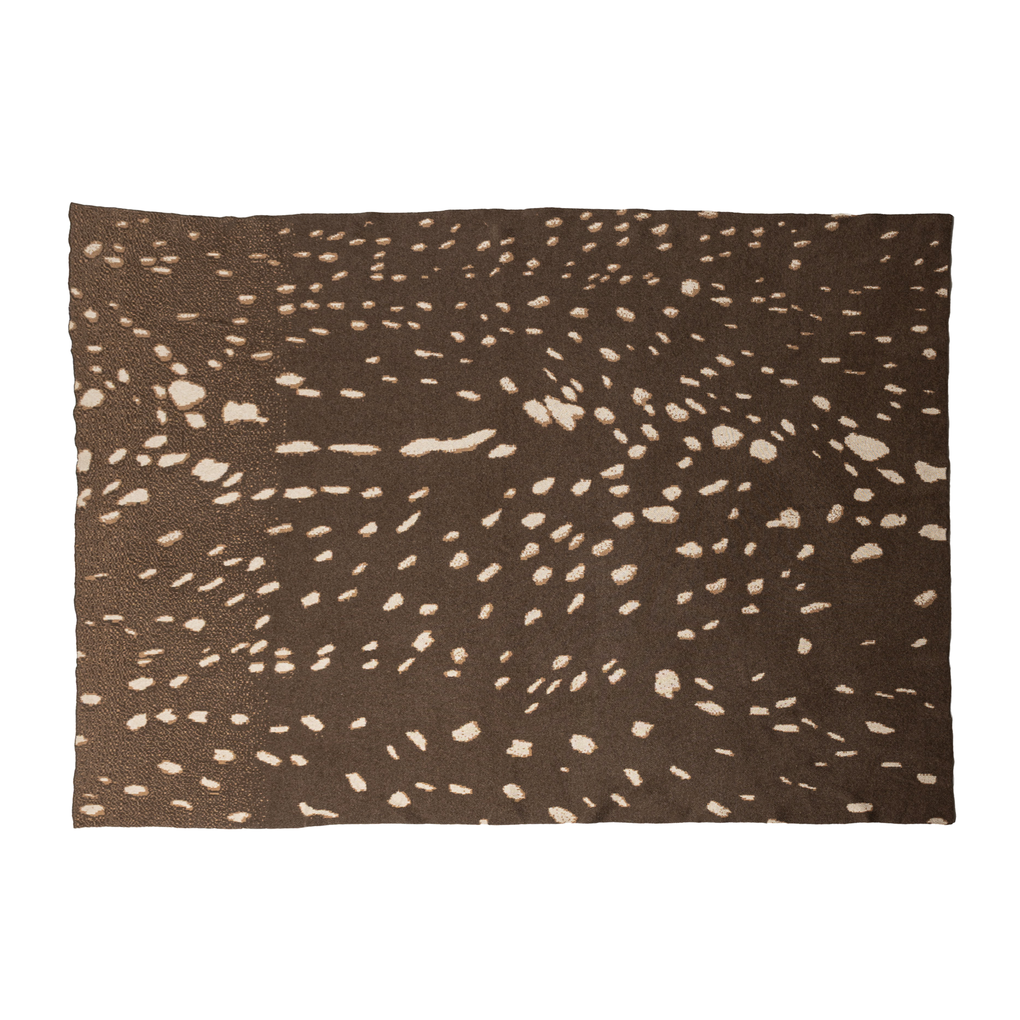 Brown fabric with white abstract pattern on a white background