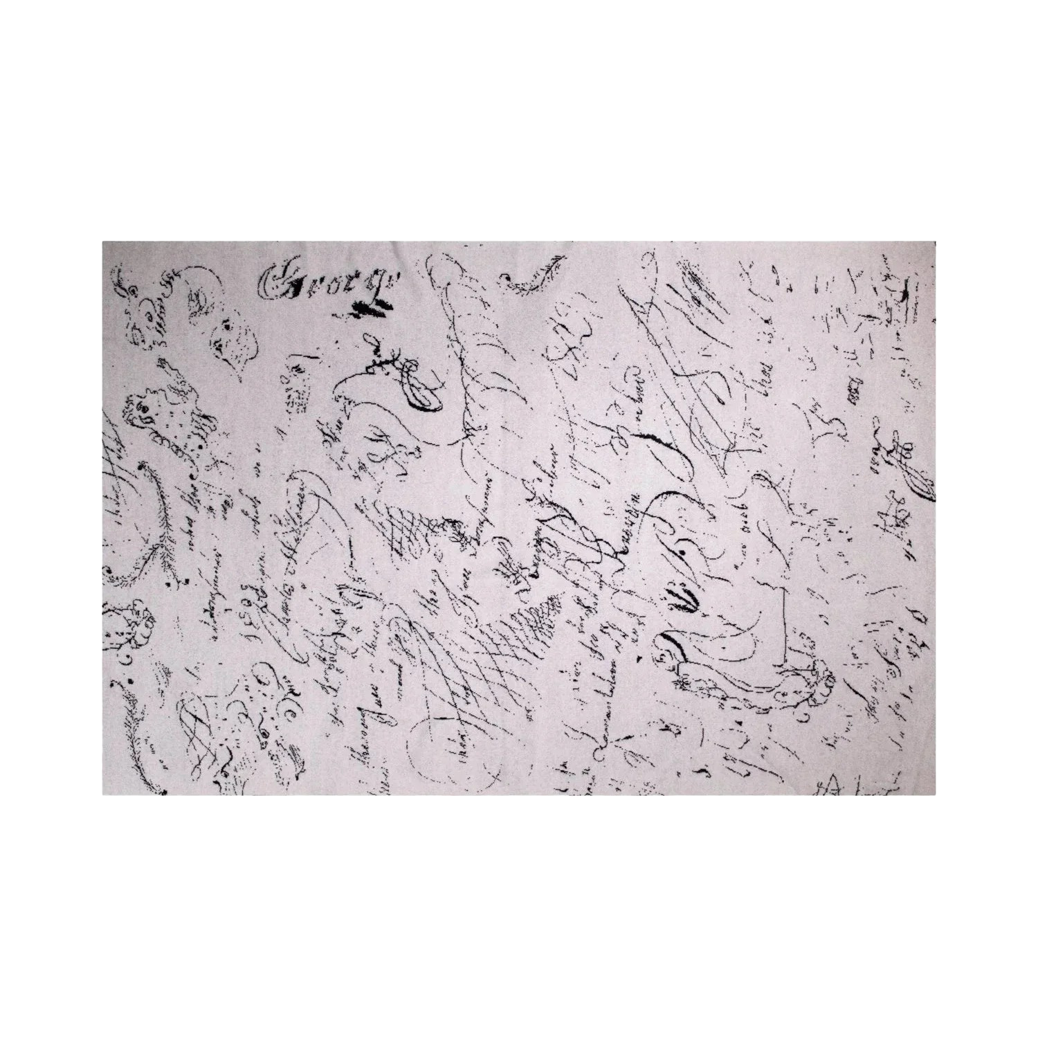 "PENMANSHIP 1809" CALLIGRAM CASHMERE BLANKET