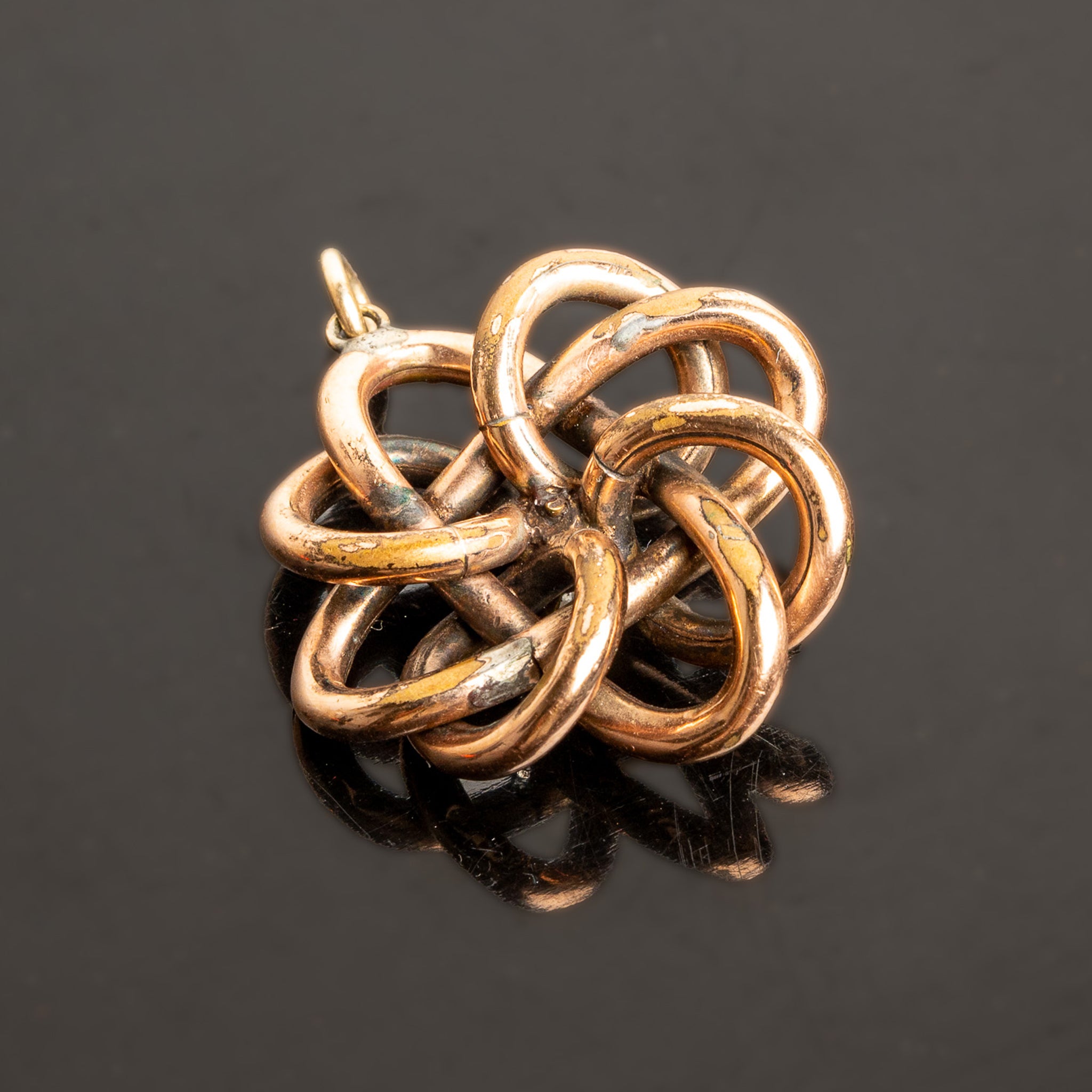 Victorian Lovers Knot Gold & Paste Pendant