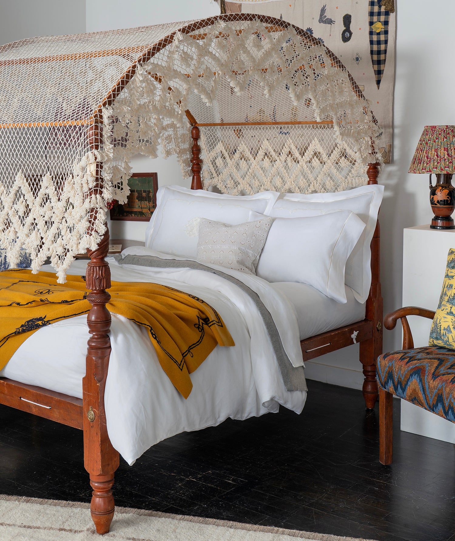 Peter Reed X SAVED NY “Calligraphy” Embroidered Bedding Collection