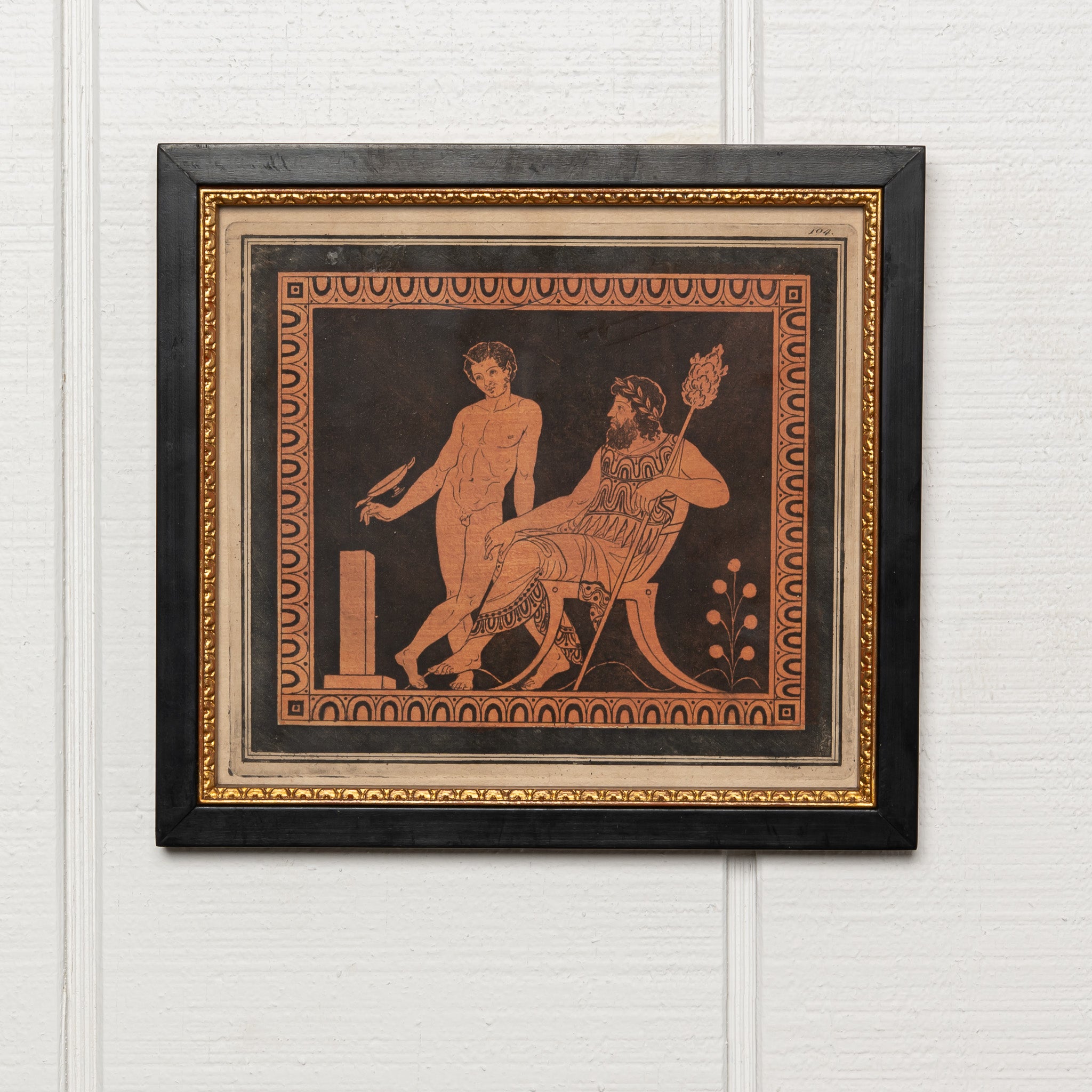 19TH-CENTURY ENGLISH FRAMED "GRECO ROMAN" ENGRAVING AFTER SIR WILLIAM HAMILTON