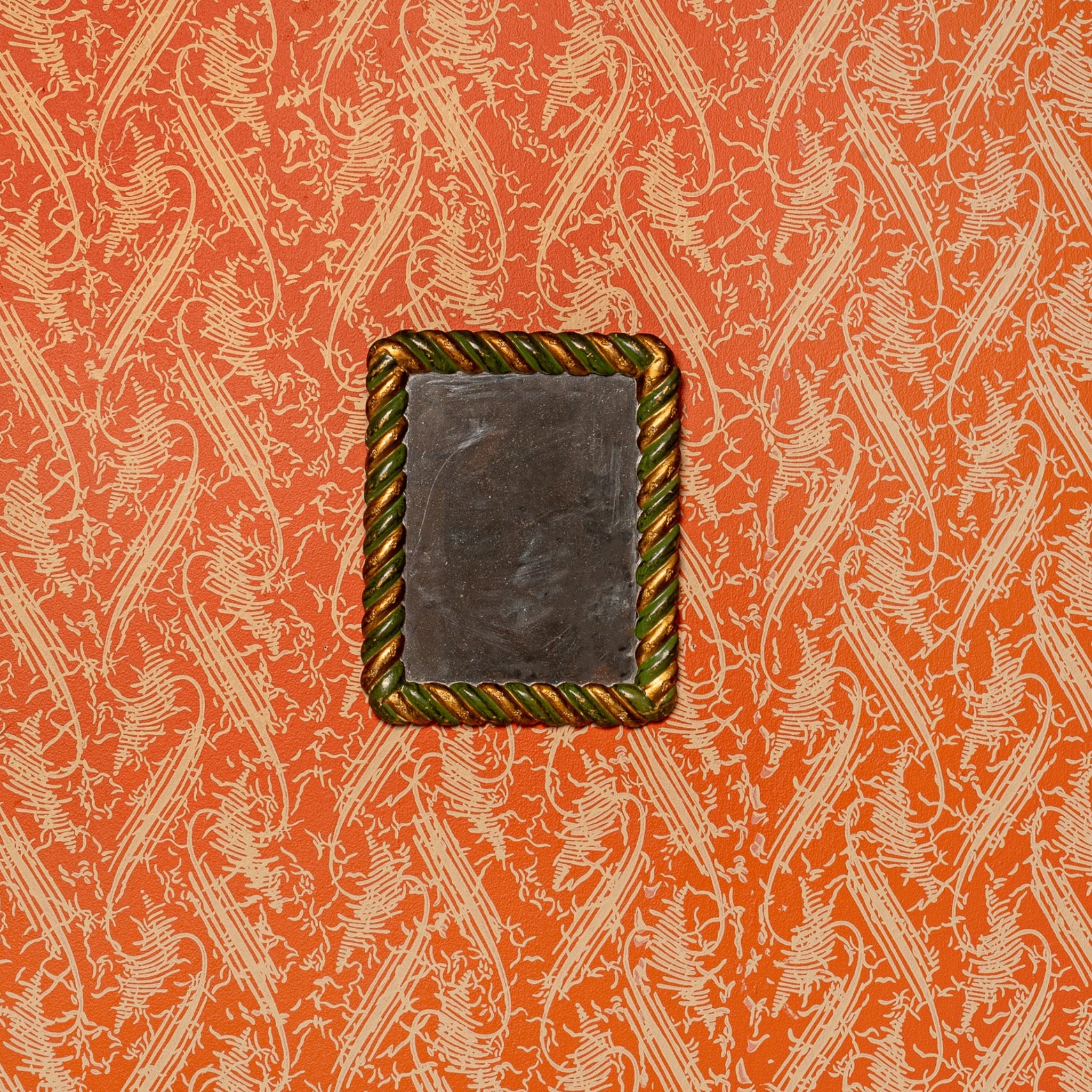 19TH-CENTURY FRENCH "PAINTED AND PARCEL" GILT ROPE TWIST MIRROR